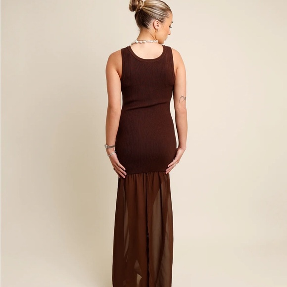 Brown Sleeveless Maxi Dress - Picture 5 of 5